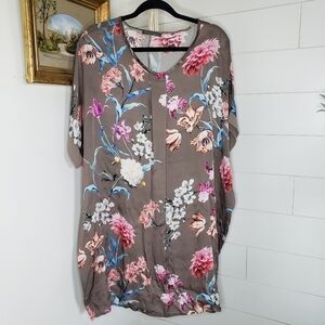 Lola Made in Italy Floral Silk Blend Dress Medium
